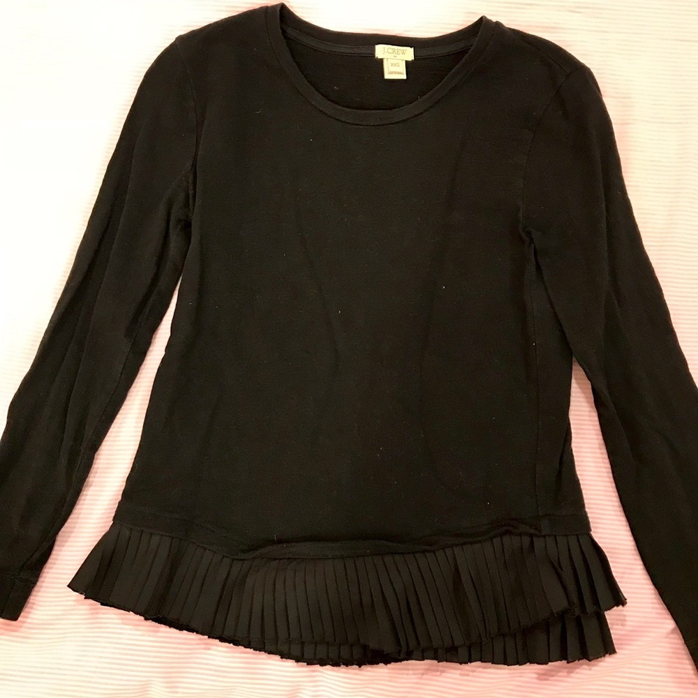 J. Crew Long Sleeve Top with Ruffle Frill Hem